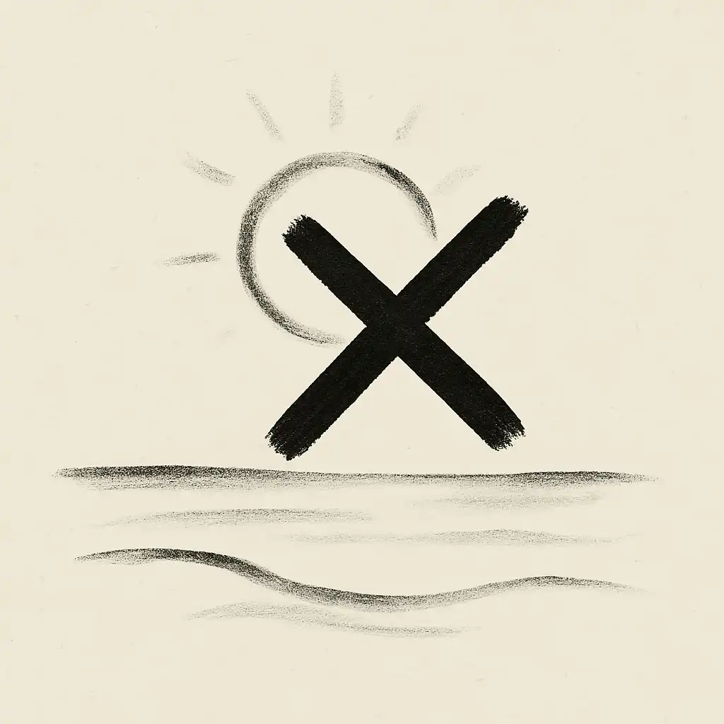 Symbolen voor wat te vermijden voor het waxen